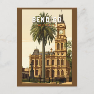 Cartão Postal Viagem Art Vintage da Austrália de Bendigo