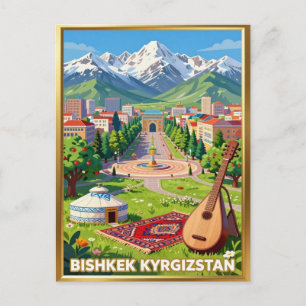 Cartão Postal Viagem às Montanhas Quirguizes de Bishkek