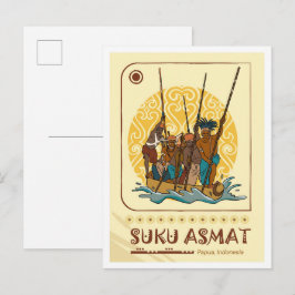 Cartão Postal Viagem Asmat Papua Indonésia