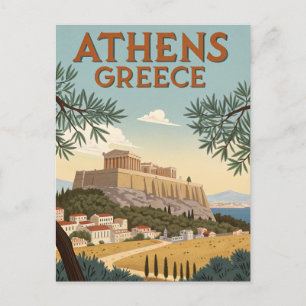 Cartão Postal Viagem Atenas Vintage