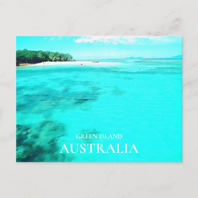 Cartão Postal Viagem australiano de Queensland da ilha verde (Frente)