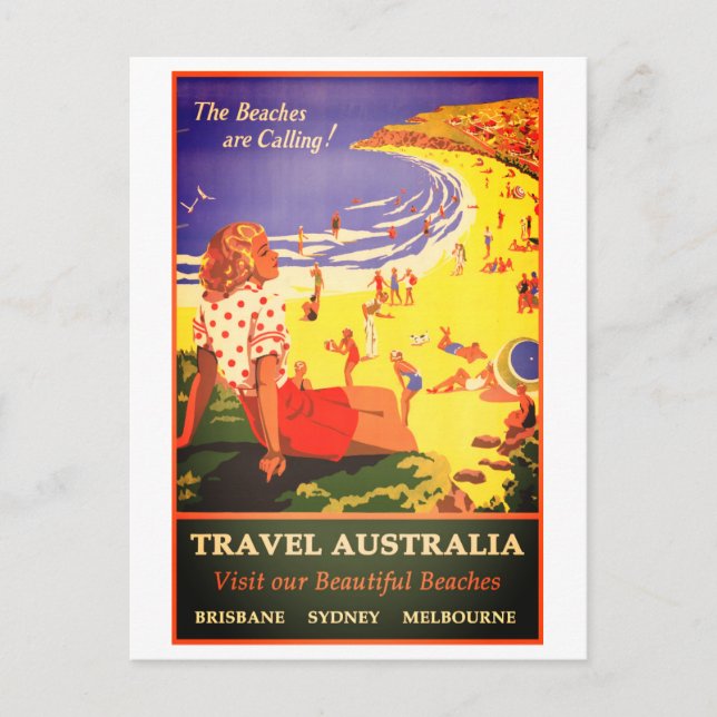 Cartão postal viagem australiano Vintage (Frente)
