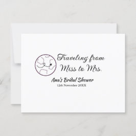 Cartão Postal Viagem chá de panela adicione nome data miss à Sra