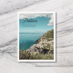 Cartão Postal Viagem Cidade Nome do País Foto Retro Branco