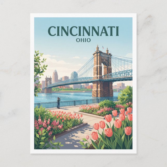 Cartão Postal Viagem Cincinnati Ohio (Frente)