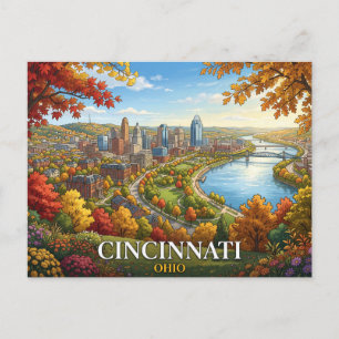 Cartão Postal Viagem Cincinnati Ohio