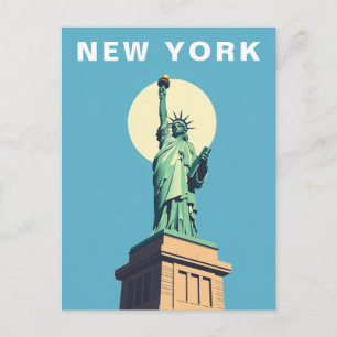 Cartão Postal Viagem Clássica Nova York Estátua da Liberdade