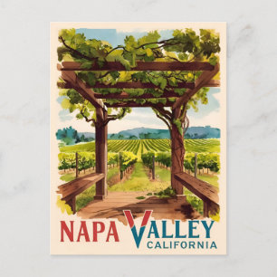 Cartão Postal Viagem Clássica Vale de Napa Califórnia Vinícola
