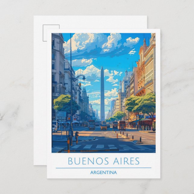 Cartão Postal Viagem da cidade de Buenos Aires (Frente/Verso)