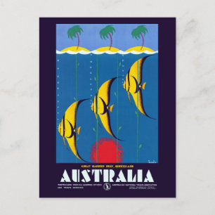 Cartão Postal Viagem da Excelente Vintage Barrier Reef Austrália