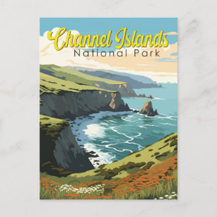 Cartão Postal Viagem da Ilustração do Parque Nacional das Ilhas 