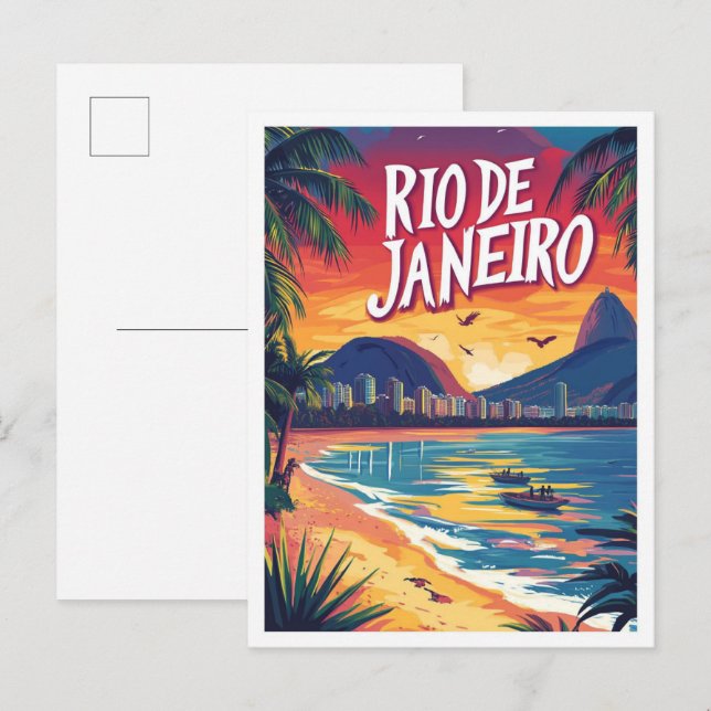 Cartão Postal Viagem da Imagem de Arte do Brasil no Rio de Janei (Frente/Verso)