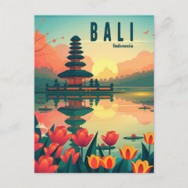 Cartão Postal Viagem da Indonésia Bali