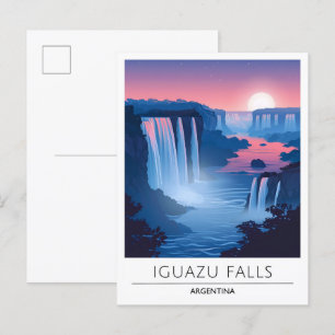 Cartão Postal Viagem da noite em Iguazu Falls Argentina