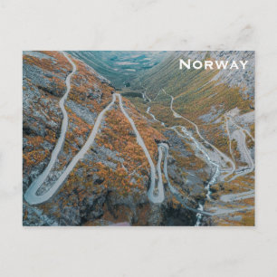 Cartão Postal Viagem da Noruega Foto Windy Fjord Road