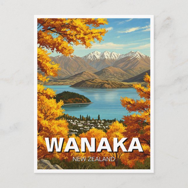 Cartão Postal Viagem da Nova Zelândia de Wanaka (Frente)