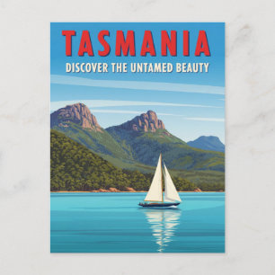 Cartão Postal Viagem da Tasmania Sailboat Austrália