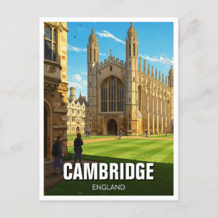 Cartão Postal Viagem da Universidade de Cambridge, Inglaterra