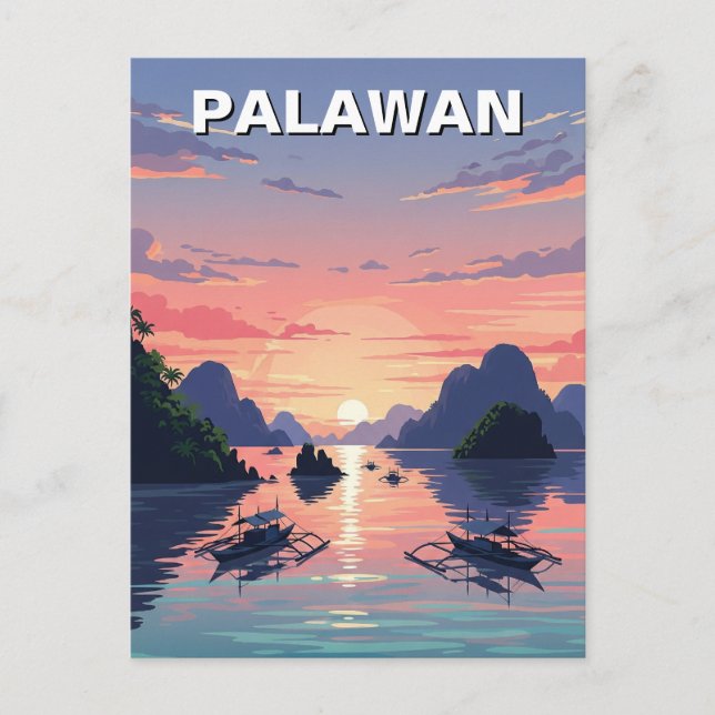 Cartão Postal Viagem das Filipinas Palawan (Frente)