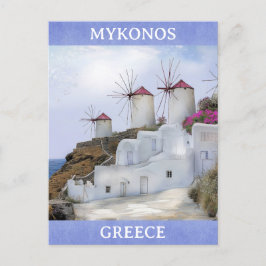 Cartão Postal Viagem das Ilhas Grécias de Mykonos