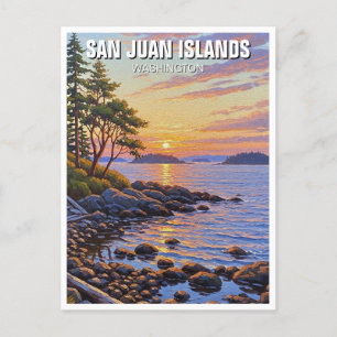 Cartão Postal Viagem das ilhas juan de Washington