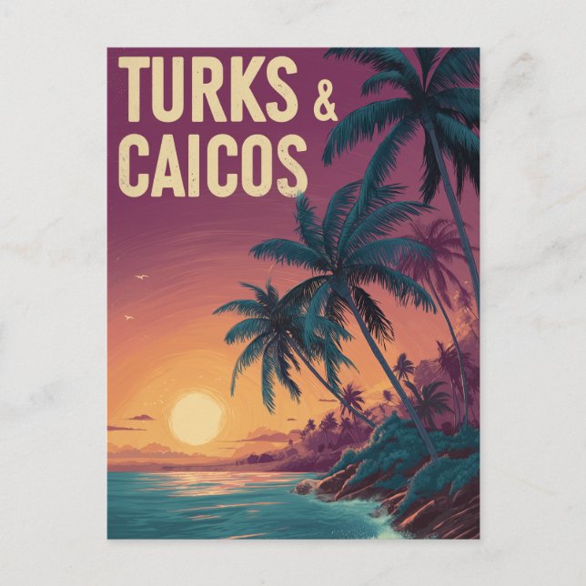 Cartão Postal Viagem das Ilhas Turcas e Caicos (Frente)