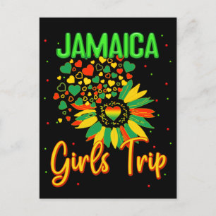 Cartão Postal Viagem das Meninas Jamaicanas Amigas Girassóis Cas