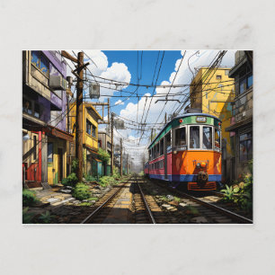 Cartão Postal Viagem de Aço: Captivação Inspirada no Comboio