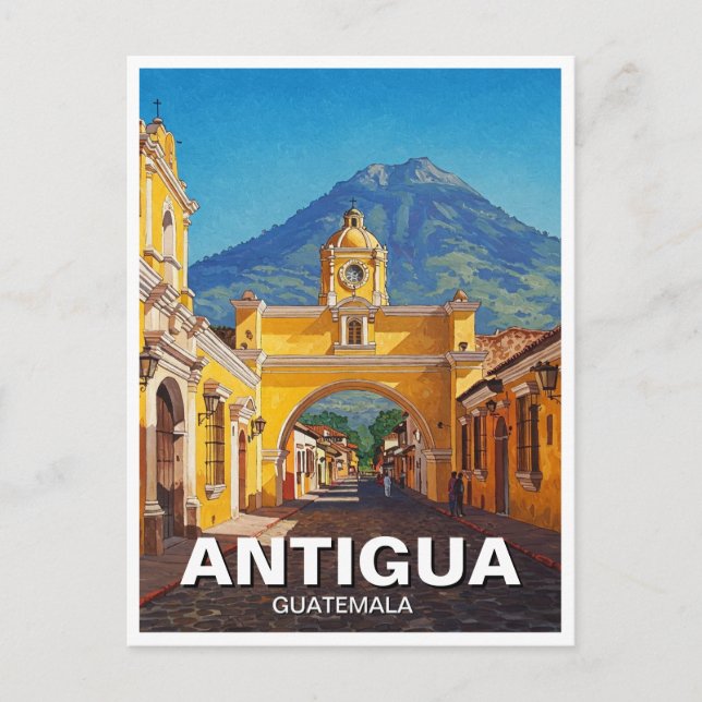 Cartão Postal Viagem de Antígua Guatemala (Frente)