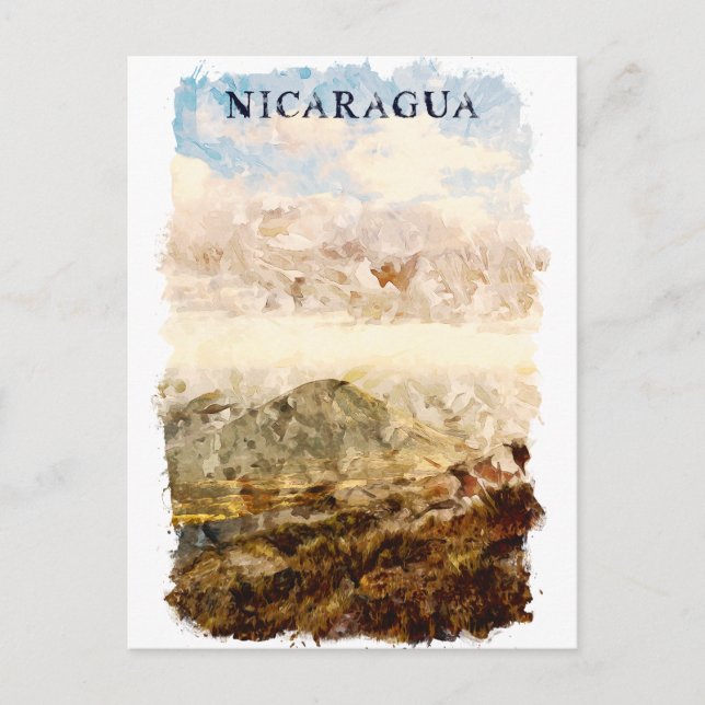 Cartão Postal Viagem de Aquarela da Nicarágua (Frente)