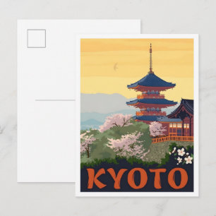 Cartão Postal Viagem de Arte Antiga em Kyoto Japão