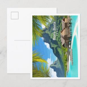 Cartão Postal Viagem de Arte de Bora Bora Tahiti