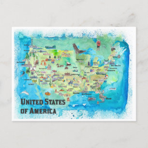 Cartão Postal Viagem de Arte dos Estados Unidos da América