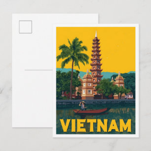 Cartão Postal Viagem de Arte Vintage no Vietnã