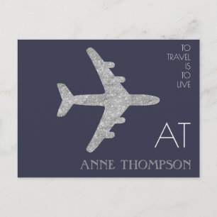 Cartão Postal viagem de avião