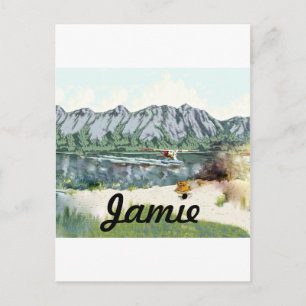 Cartão Postal Viagem de avião e pesca no mato do Alasca