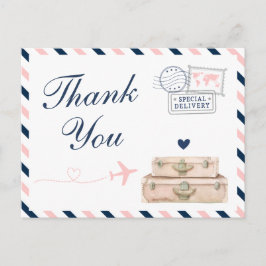 Cartão Postal Viagem de avião - Obrigado