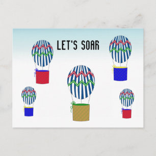 Cartão Postal Viagem de Balão de Ar Quente