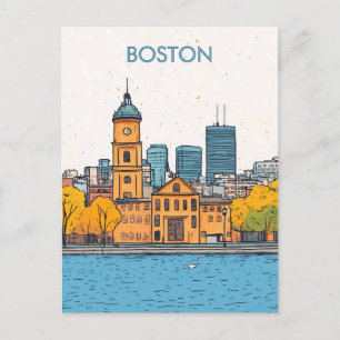 Cartão Postal Viagem de Boston MÃE USA