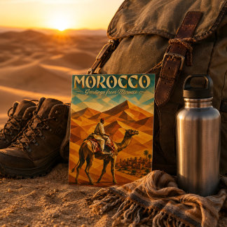 Cartão Postal Viagem de Camelo no Deserto do Saara Marrocos