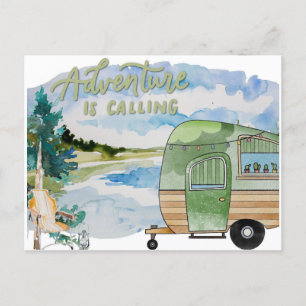 Cartão Postal Viagem de Campanha Adventure Watercolor