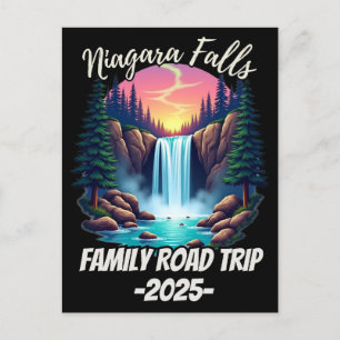 Cartão Postal Viagem de carro para cachoeira de niagara férias e