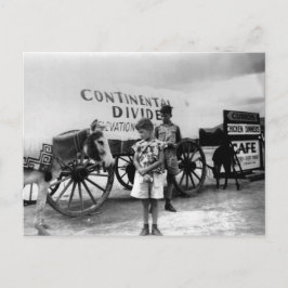 Cartão Postal Viagem de carro pela família da Divisão Continenta