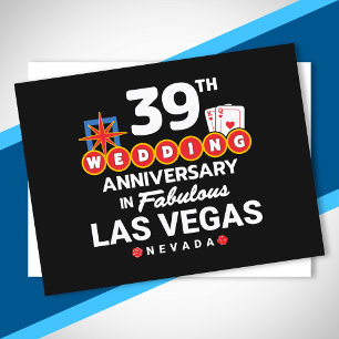Cartão Postal Viagem de Casal de Las Vegas para 39º Aniversário