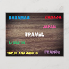 Cartão Postal Viagem de efeito da madeira