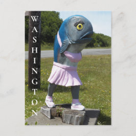 Cartão Postal Viagem de Estátua de Peixes do Estado de Washingto