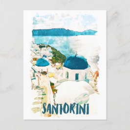 Cartão Postal Viagem de Grécia de Santorini