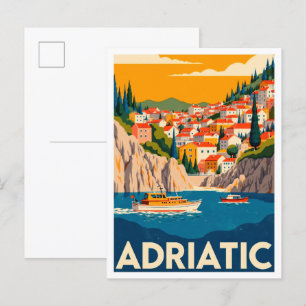 Cartão Postal Viagem de Ilustração de Arte Adriática