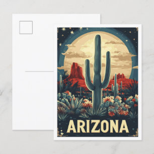 Cartão Postal Viagem de Ilustração de Arte da Arizona USA Art Vi