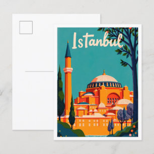 Cartão Postal Viagem de Ilustração de Arte Turca de Istambul